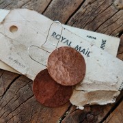 Large Distressed Copper Disk Earrings
